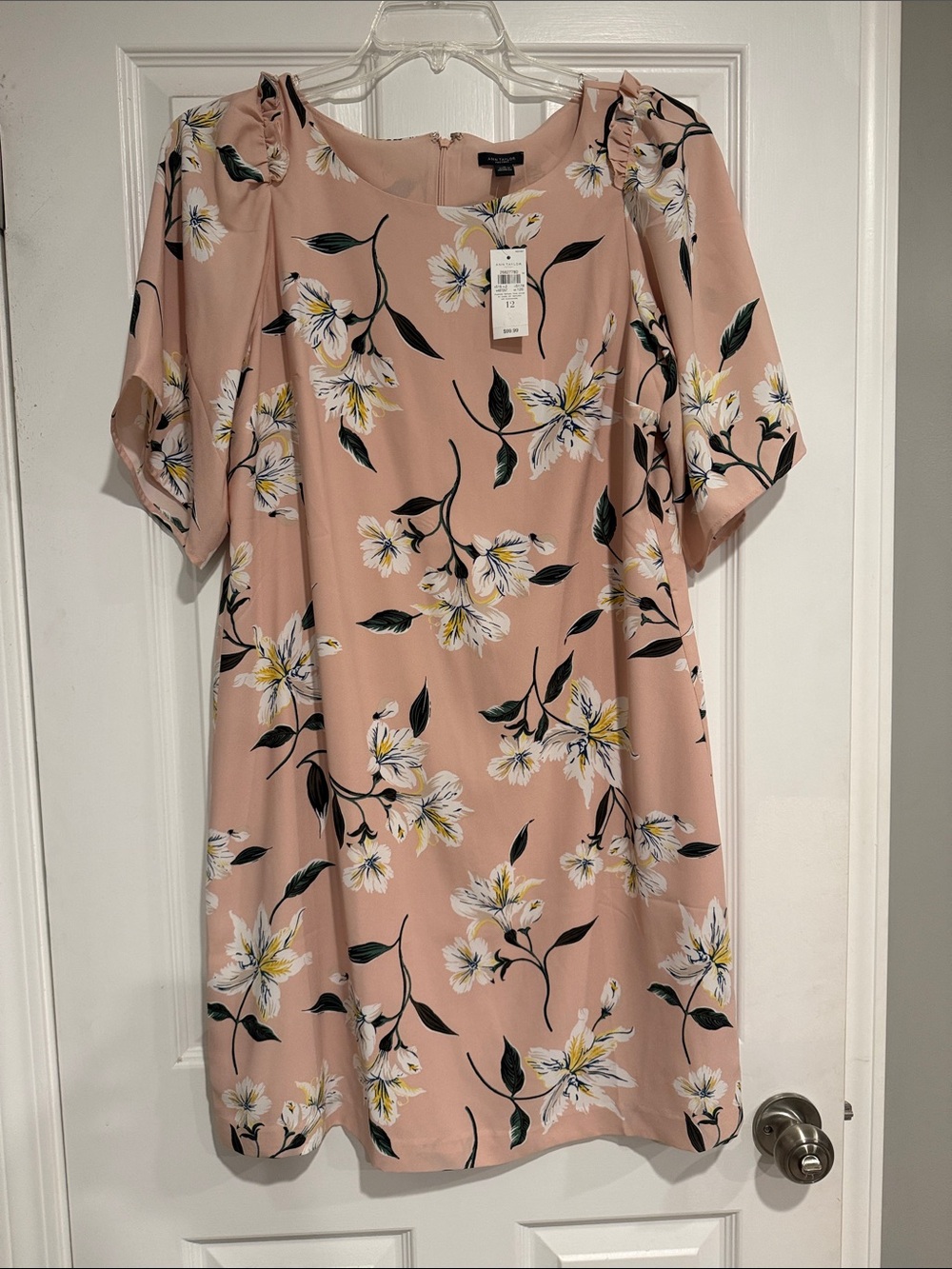 Ann Taylor Factory Blush Pink Floral Midi Dress